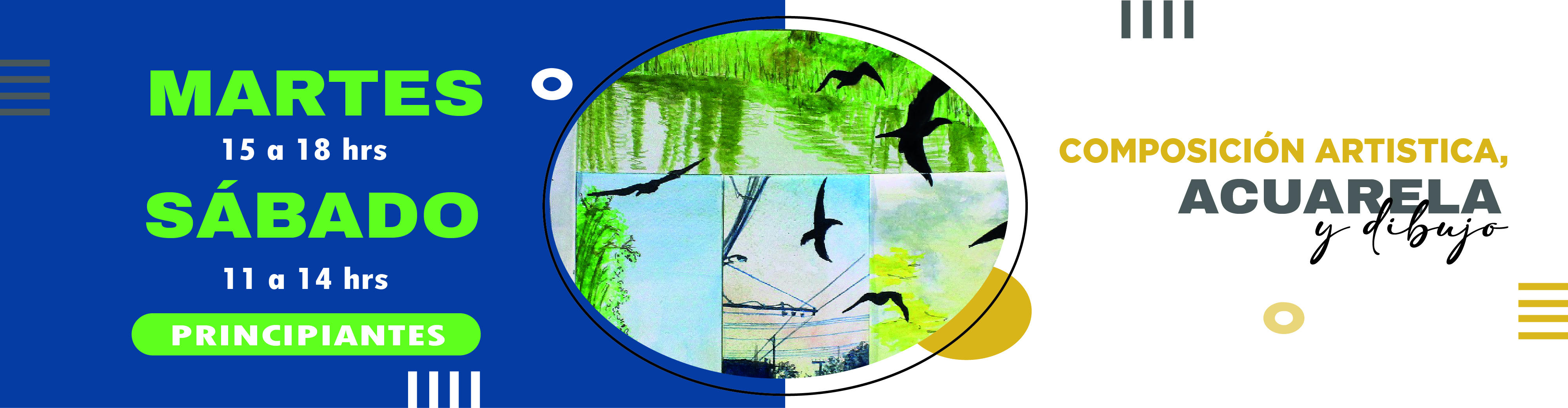 Composición artística. Acuarela y dibujo