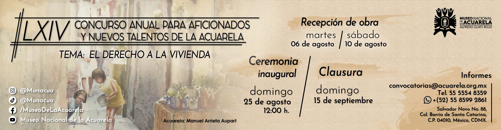 Concurso Anual para Aficionados y Nuevos Talentos de la Acuarela: El derecho a la vivienda